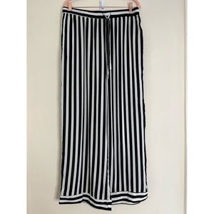 Free People Intimately Wide Leg Black White Striped Drawstring Pants Large